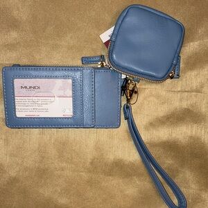 Mundi Sky Blue Wallet With Cell Phone Pocket and Pouch Duo